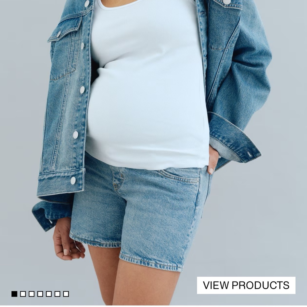 Maternity denim shorts
